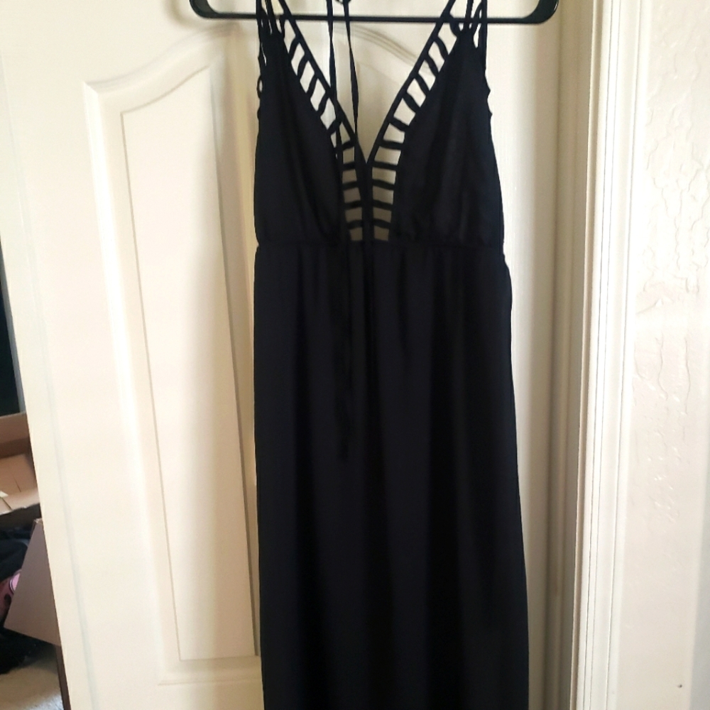 Windsor Black Maxi Halter Dress